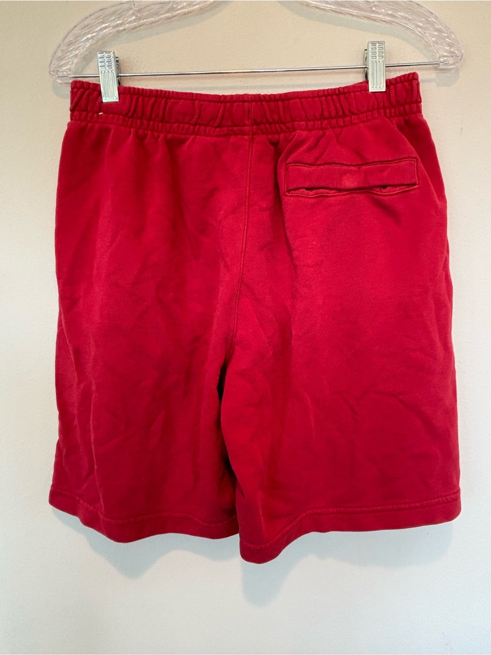 Nike Red Shorts with Orange Drawstring and Logo - Picture 2 of 5